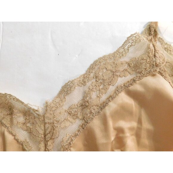Vintage Figurfit Full Slip Womens 32 Beige Lace Anti Cling Adj Straps - Picture 5 of 9